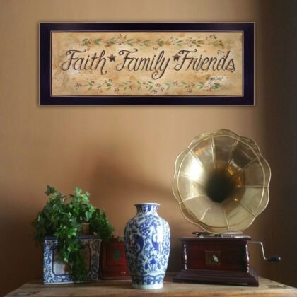 Faith Family Friends Black Framed Print Wall Art