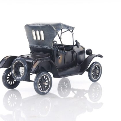 7" Black Metal Hand Painted Decorative Car