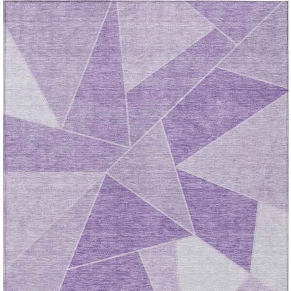 10' X 14' Lilac And Purple Geometric Washable Indoor Outdoor Area Rug
