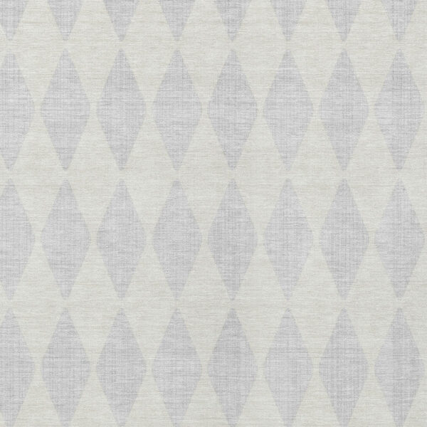 5' X 8' Silver And Ivory Geometric Washable Indoor Outdoor Area Rug