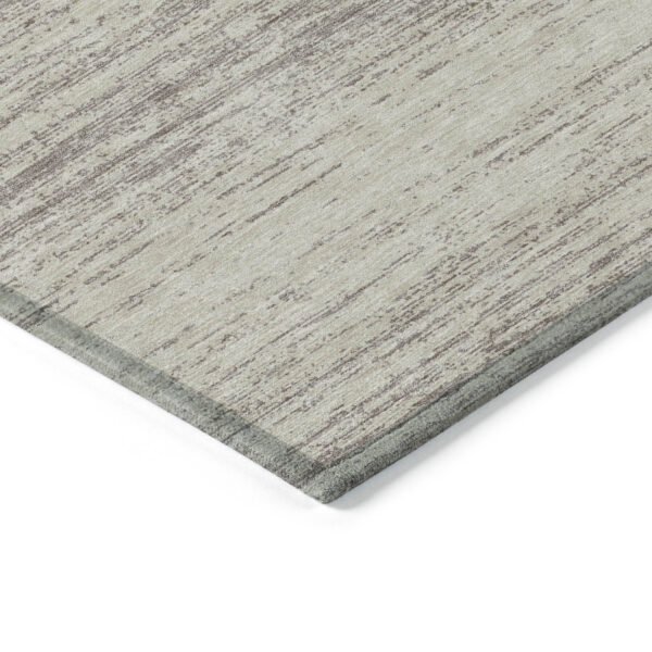 10' X 14' Taupe And Beige Striped Washable Indoor Outdoor Area Rug