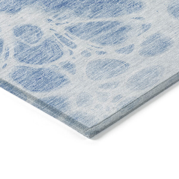 9' X 12' Sky Blue And Denim Blue Nautical Washable Indoor Outdoor Area Rug