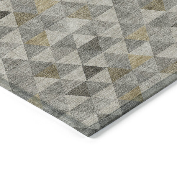3' X 5' Taupe Beige And Tan Geometric Washable Indoor Outdoor Area Rug