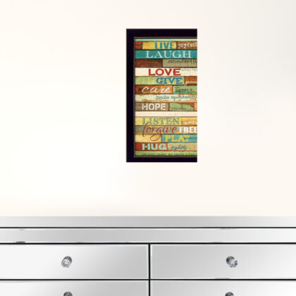 Live Joyfully Black Framed Print Wall Art
