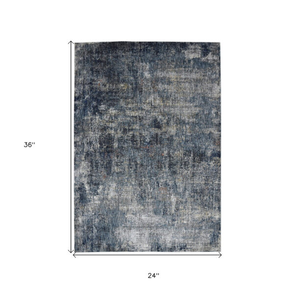 2' x 3' Gray and Orange Abstract Power Loom Area Rug