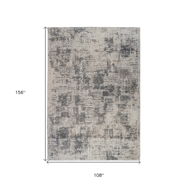 9' x 12' Gray and Beige Abstract Power Loom Area Rug