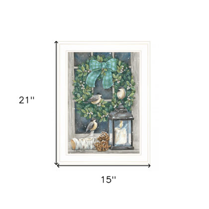 Winter Wreath 1 White Framed Print Wall Art