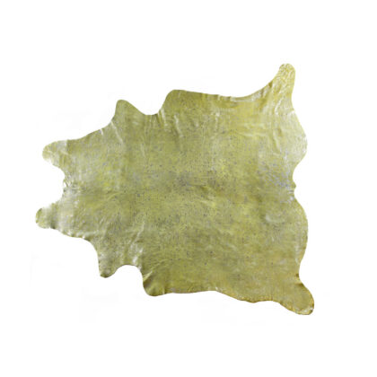 5' x 7' Green and Silver Cowhide Hand Knotted Area Rug
