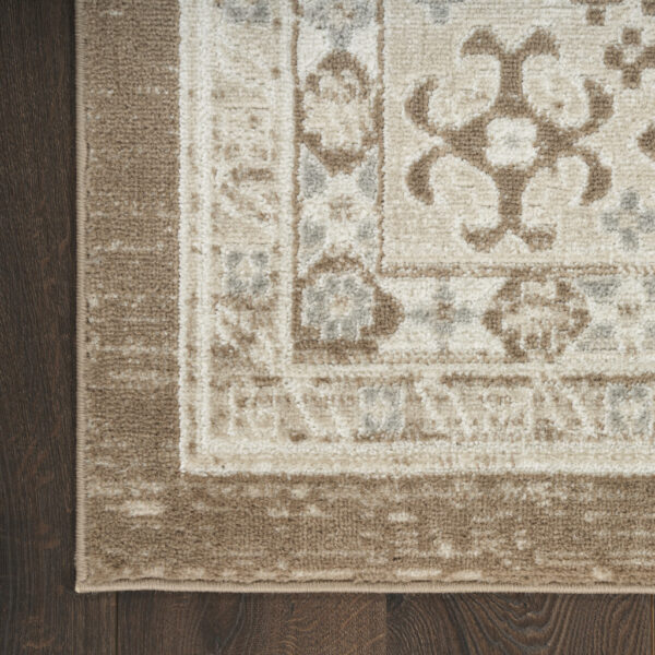 8' x 10' Brown Geometric Distressed Area Rug