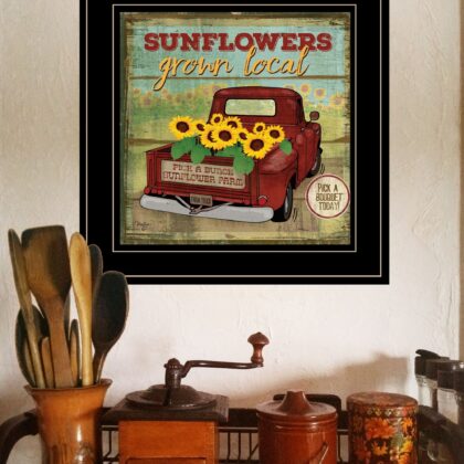 Sunflowers From The Farm 4 Black Framed Print Wall Art