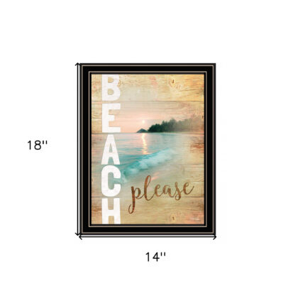 Beach Please 2 Black Framed Print Wall Art