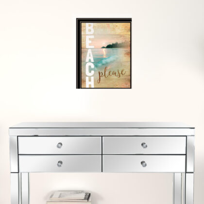 Beach Please 2 Black Framed Print Wall Art