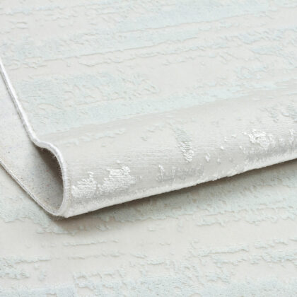 10' White Abstract Washable Non Skid Area Rug