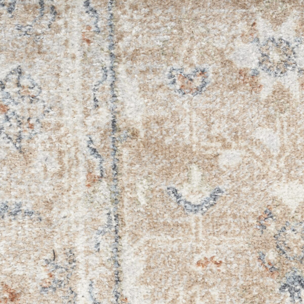 9' x 12' Khaki Oriental Power Loom Distressed Washable Area Rug