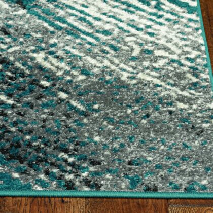 5' X 8' Grey Or Blue Abstract Area Rug