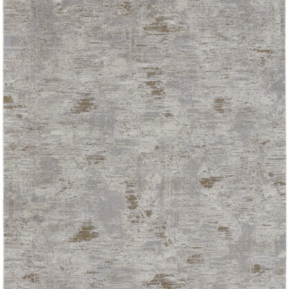 2' x 3' Brown and Ivory Abstract Power Loom Distressed Area Rug
