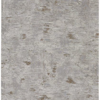 2' x 3' Brown and Ivory Abstract Power Loom Distressed Area Rug