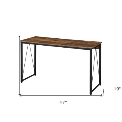 47" Brown and Black Writing Desk
