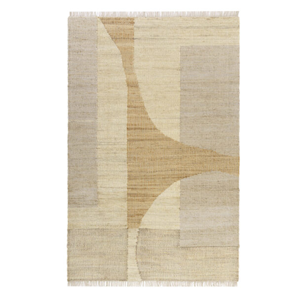 10' x 14' Natural and Ivory Abstract Hand Woven Area Rug
