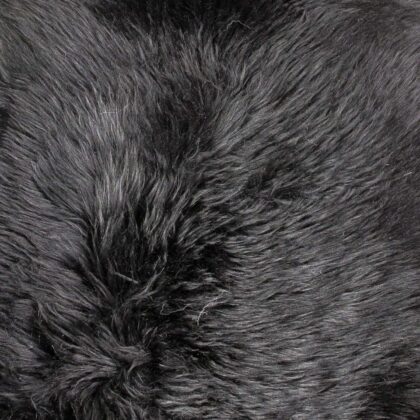2' X 3' Black New Zealand Natural Sheepskin Rug
