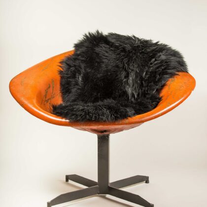 2' X 3' Black New Zealand Natural Sheepskin Rug