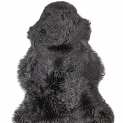 2' X 3' Black New Zealand Natural Sheepskin Rug