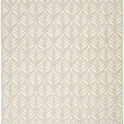 5' X 8' Ivory And Grey Floral Stain Resistant Non Skid Area Rug