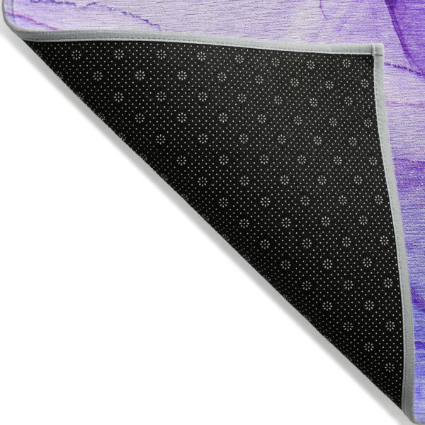 3' X 5' Purple Abstract Washable Non Skid Indoor Outdoor Area Rug