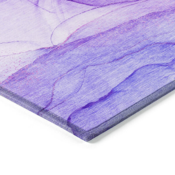 3' X 5' Purple Abstract Washable Non Skid Indoor Outdoor Area Rug