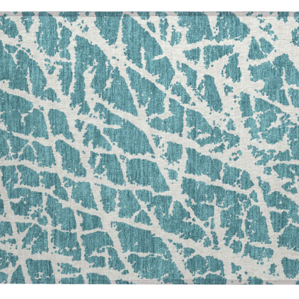 2' X 3' Teal Abstract Washable Non Skid Indoor Outdoor Area Rug