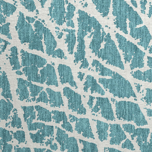 2' X 3' Teal Abstract Washable Non Skid Indoor Outdoor Area Rug