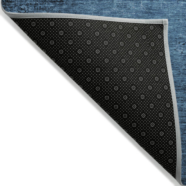 2' X 3' Navy Blue Abstract Washable Non Skid Indoor Outdoor Area Rug