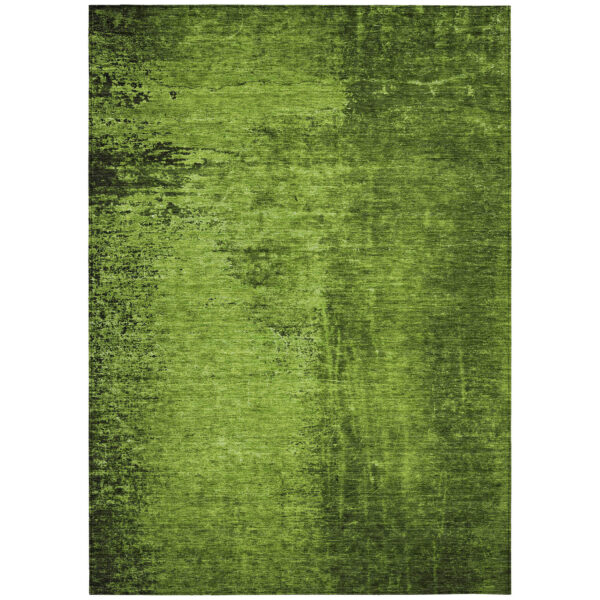 3' X 5' Green Abstract Washable Non Skid Indoor Outdoor Area Rug