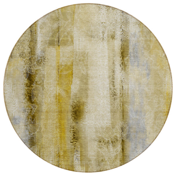 8' Round Taupe Round Washable Non Skid Indoor Outdoor Area Rug