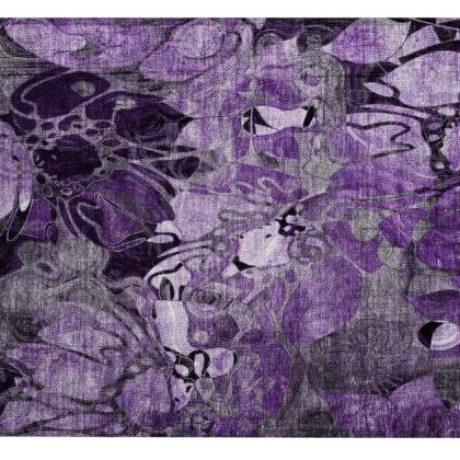2' X 3' Purple Abstract Washable Indoor Outdoor Area Rug