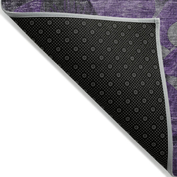 2' X 3' Purple Abstract Washable Indoor Outdoor Area Rug