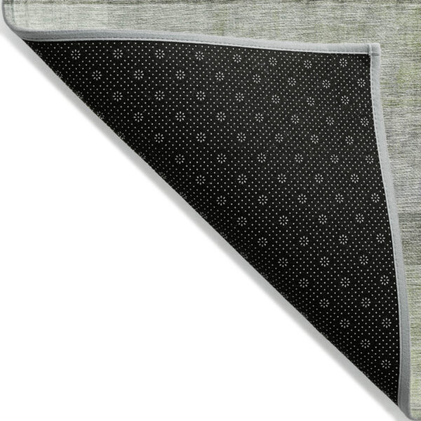 10' X 14' Olive Green Ombre Washable Non Skid Indoor Outdoor Area Rug