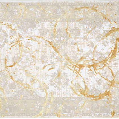 8' x 11' Gold Abstract Area Rug