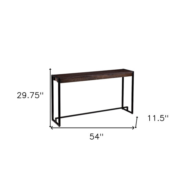 54" Brown and Black Sled Console Table