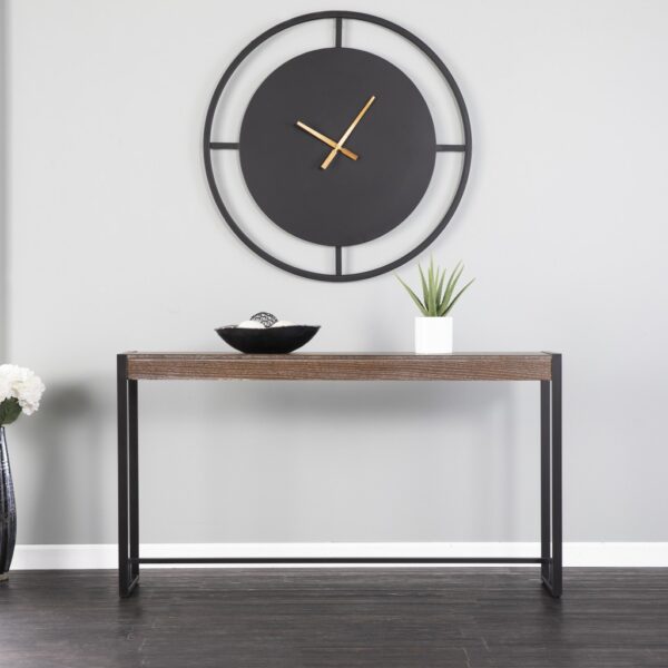 54" Brown and Black Sled Console Table