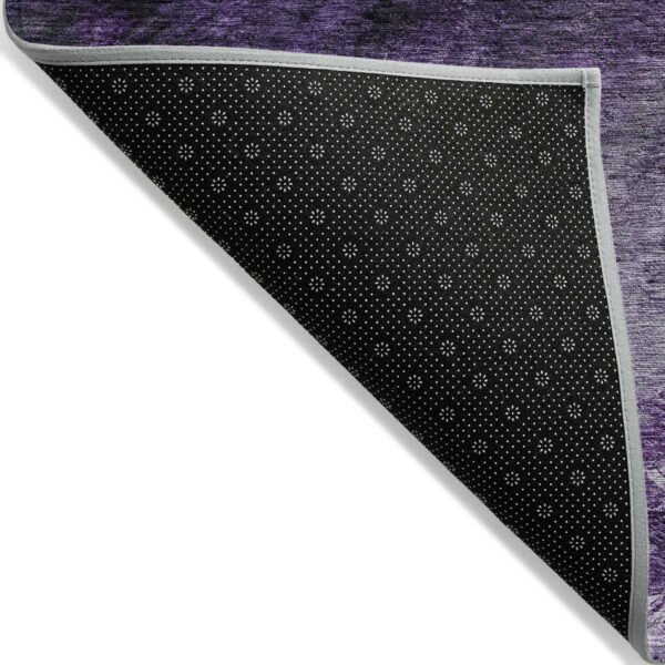 3' X 5' Purple Eggplant And Lavender Abstract Washable Indoor Outdoor Area Rug