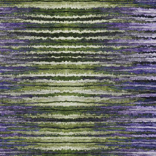 10' X 14' Purple Lilac And Lavender Striped Washable Indoor Outdoor Area Rug