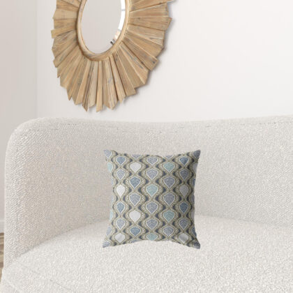 16” Gray Ogee Zippered Suede Throw Pillow
