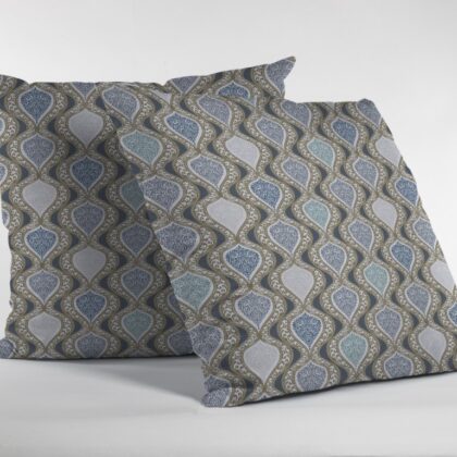 16” Gray Ogee Zippered Suede Throw Pillow