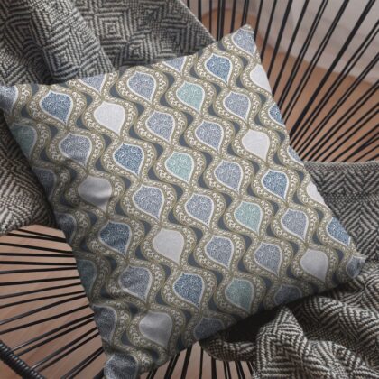 16” Gray Ogee Zippered Suede Throw Pillow