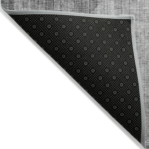 9' X 12' Charcoal Gray And Silver Geometric Washable Indoor Outdoor Area Rug