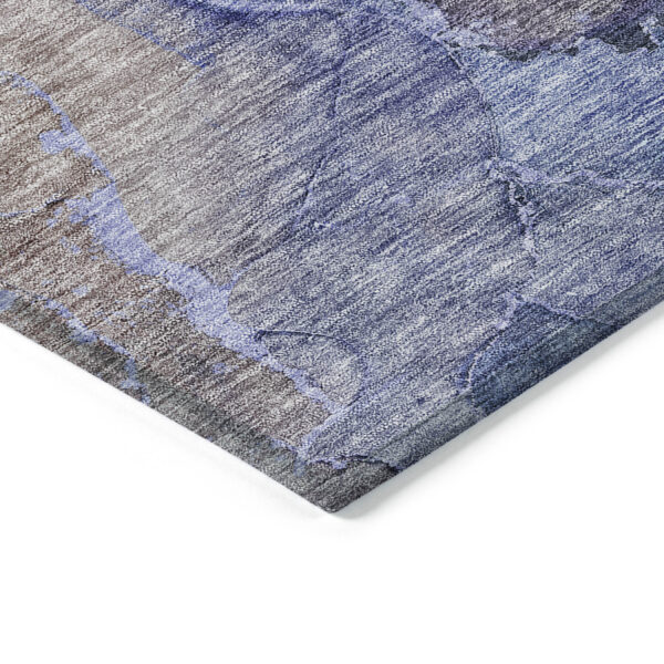 5' X 8' Navy Blue And Beige Abstract Washable Indoor Outdoor Area Rug