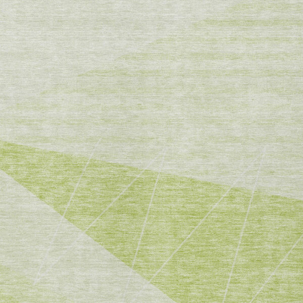 3' X 5' Green Mint Green And Ivory Geometric Washable Indoor Outdoor Area Rug