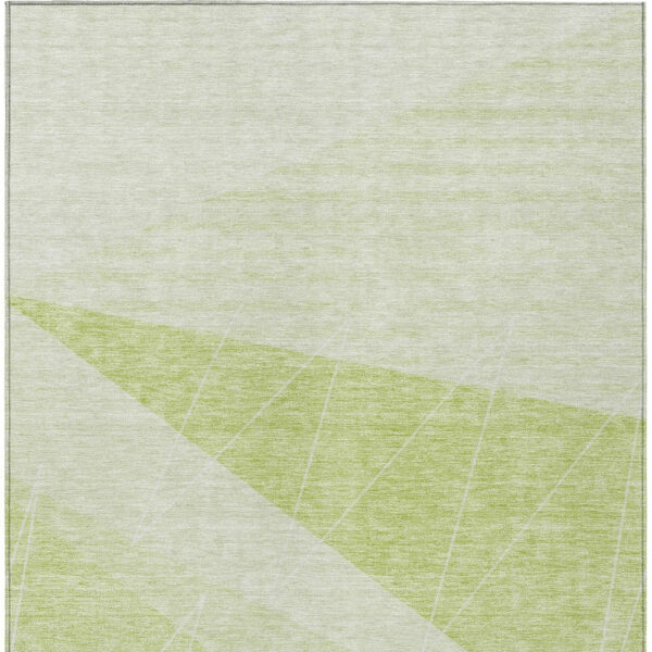 3' X 5' Green Mint Green And Ivory Geometric Washable Indoor Outdoor Area Rug