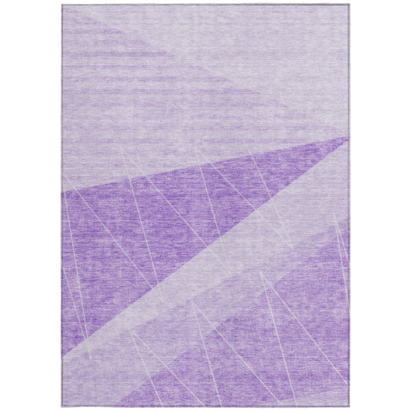 5' X 8' Lavender And Purple Geometric Washable Indoor Outdoor Area Rug